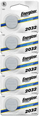 Energizer ECRN2032 Coin Cell Battery, Lithium-Manganese Dioxide, 3 V Nominal, 254 mAh Nominal, 2032 5PK