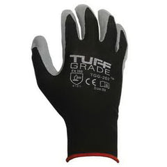Tuff Grade TGG-202-11 Gloves, Seamless Style, 2XL, Foam Nitrile Palm, 13 ga Polyester, Black/Gray, Knit Wrist Cuff, Resists: Oil, Unlined Lining