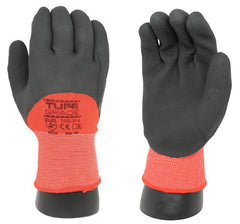 Tuff Grade TGG-214-11 TGG-214 General Purpose Gloves, 2XL, Polyester/Terry Brushed Acrylic Palm, Black/Red, Elastic Wrist Cuff, Foam Latex Coating, Resists: Oil and Slick