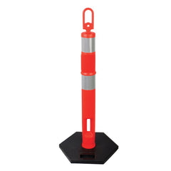 Tuff Grade TGTD-4613 Delineator Post, Hi-Viz Orange Post, 1-1/2 in H x 16-1/2 in W Black Rubber Base