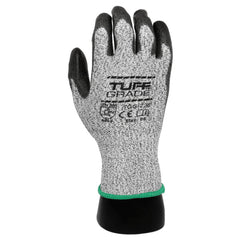 Tuff Grade TGG-225-08 Gloves, M, Polyurethane Palm, 13 ga HPPE, Black/Salt and Pepper, Resists: Cut