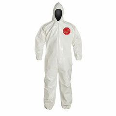DuPont SL127BWH3X001200 Standard Coverall With Attached Hood, 3XL, White, 12 mil Tychem 4000, 47-1/4 to 50-3/4 in Chest, 31 in L Inseam 12/CS