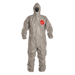 DuPont TF145TGYMD000600 Standard Coverall With Attached Hood, M, Gray, Tychem 6000, 34-3/4 to 38-1/4 in Chest, 32 in L Inseam 6/CS