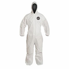 DuPont PB127SWH2X002500 Disposable Coverall With Hood, Elastic Wrist and Ankle, 2XL, White, 12 mil ProShield 10 Basic SMS Fabric, 44-1/4 to 47-3/4 in Chest, 28-1/4 in L Inseam 25/CS