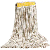 vileda PROFESSIONAL 134809 C-Pro 2-Row Stitched Narrow Band Cut End Wet Mop, M/16 oz, 825 mm L, 35 mm Headband, Natural/Yellow Size: Medium