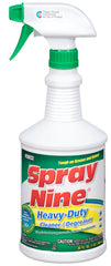 Spray Nine C26832 Heavy Duty Cleaner/Degreaser/Disinfectant, 32 fl-oz Round Trigger Bottle, Liquid Form, Clear