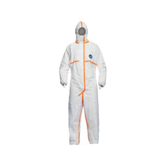 DuPont TJ198TWH3X0025PI Disposable Coverall With Hood, Elastic Wrist, Elastic Ankle, Face, 3XL, White, Tyvek 800J, 49 to 52 in Chest, 34-1/4 in L Inseam 25/CS