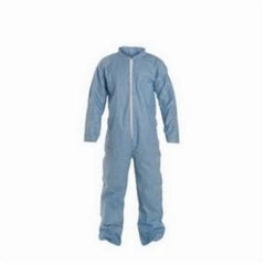 DuPont TM120SBUXL002500 Disposable Flame Resistant Coverall With Collar, XL, Blue, Tempro, 41-1/4 to 44-3/4 in Chest, 29-1/2 in L Inseam