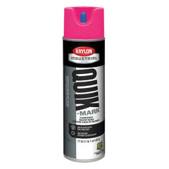Krylon QUIK-MARK A03622007 Inverted Marking Paint, 17 oz Container, Liquid Form, Fluorescent Hot Pink, 468 Linear ft Coverage, 2 min Curing