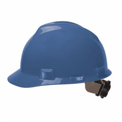 MSA V-Gard 475359 Front Brim Hard Hat, 6-1/2 Fits Mini Hat, 8 Fits Max Hat, Polyethylene, 4-Point Fas-Trac III Suspension, ANSI Electrical Class Rating: Class E, ANSI Impact Rating: Type I, Ratchet Adjustment
