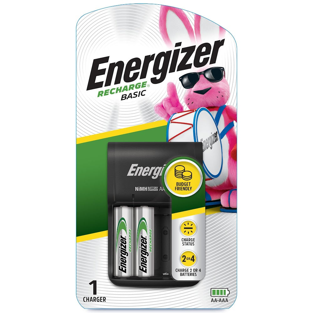 Energizer CHVCWB2 Basic Battery Charger, 1700 mAh AA/AAA Battery, 2 Batteries 1PK