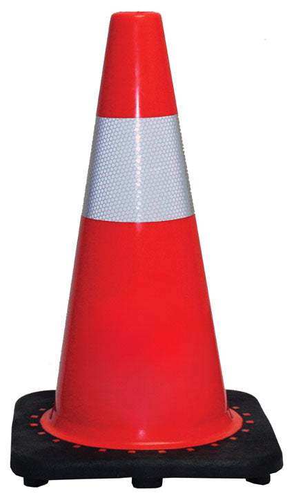 Tuff Grade TGTC-1802 UV Protected Traffic Cone With Reflective Collar, 18 in H, Hi-Viz Orange Cone, 1 Collar