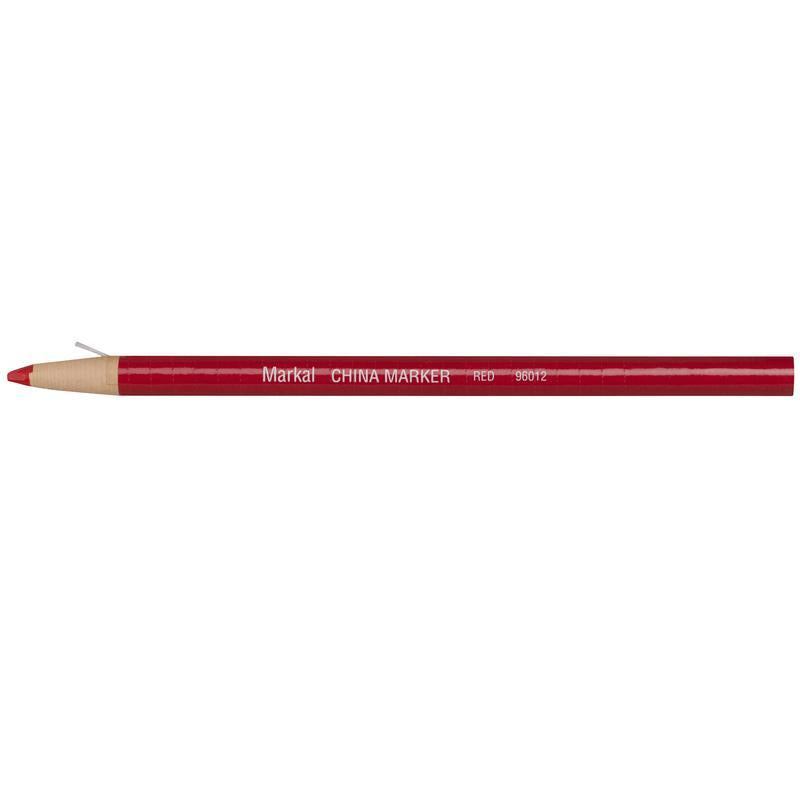 Markal 096012 General Purpose Paper-Wrapped Grease Pencil Marker, 3/8 in, Paraffin Wax, Red