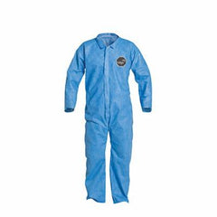 DuPont PB120SBU3X002500 Laydown Collar Disposable Coverall With Open Wrist and Ankle, 3XL, Blue, 12 mil ProShield 10 Basic SMS Fabric, 47-3/4 to 51-1/4 in Chest, 29-1/4 in L Inseam 25/CS