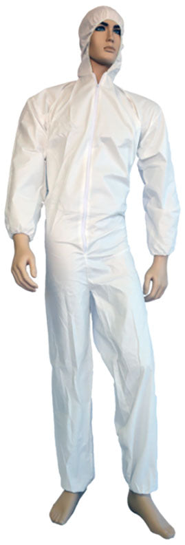 Tuff Grade TGDC60-XL Disposable Coverall With Hood, XL, White, Microporous/Spunbond Polypropylene