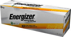 Energizer EN95 Alkaline Battery, Zinc-Manganese Dioxide, 1.5 V DC Nominal, 20000 mAh Nominal, D 12/PK