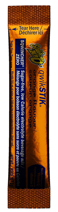Sqwincher 060100-OR Qwik Stik Zero Sugar Free Sports Drink Mix, 0.11 oz Pack, 50/BAG