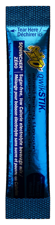 Sqwincher 060101-MB Qwik Stik Zero Sugar Free Sports Drink Mix, 0.11 oz Pack, 50/BAG