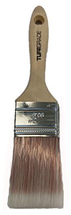 Tuff Grade TGB-06-200 Flat Sash Paint Brush, 2-1/2 in L x 2 in W x 1/2 in THK Nylon/Polyester Brush, Maple Wood Handle, All Paints, Stains, Varnishes