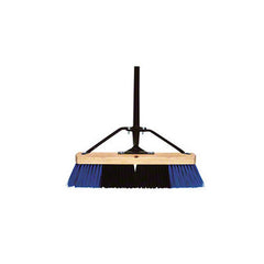 vileda PROFESSIONAL 134484 Trooper Garage Push Broom With Poly Pro Fill, Brace and Tapered Handle, 24 in OAL, Black/Blue Plastic Bristle