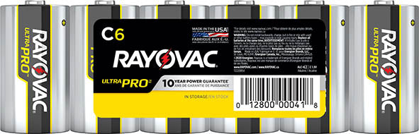 Rayovac ALC-6 Ultra Pro Battery, Zinc-Manganese Dioxide, C 6PK