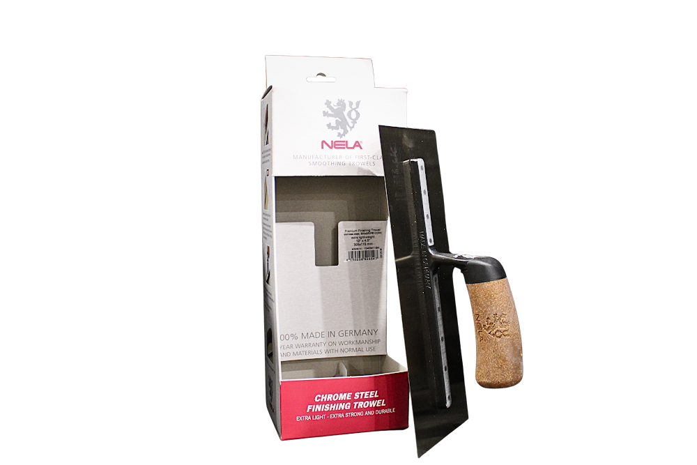 NELA Premium Flat Finishing Trowel with BikoGRIP® Cork Handle 4.5" x 12"