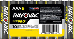 Rayovac ALAAA-8 Ultra Pro Battery, Zinc-Manganese Dioxide, AAA 8PK