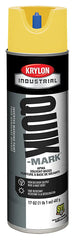 Krylon Quik-Mark A03821 Water Base Inverted Marking Paint, 20 oz Container, Liquid Form, Hi-Viz Yellow, 332 ft Coverage