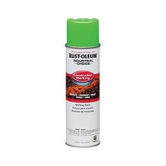 Rust-Oleum 264700 M1400 General Purpose Water Base Marking Paint, 20 oz Container, Liquid Form, Fluorescent Green, 400 linear ft/gal with 1 in W Stripe Coverage