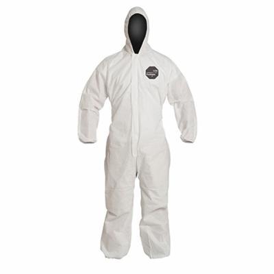 DuPont PB127SWHMD002500 Disposable Coverall With Hood, Elastic Wrist and Ankle, M, White, 12 mil ProShield 10 Basic SMS Fabric, 33-3/4 to 37-1/4 in Chest, 26 in L Inseam 25/CS
