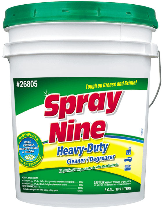 Spray Nine C26820 Heavy Duty Cleaner/Degreaser/Disinfectant, 20 L Pail, Liquid Form, Clear