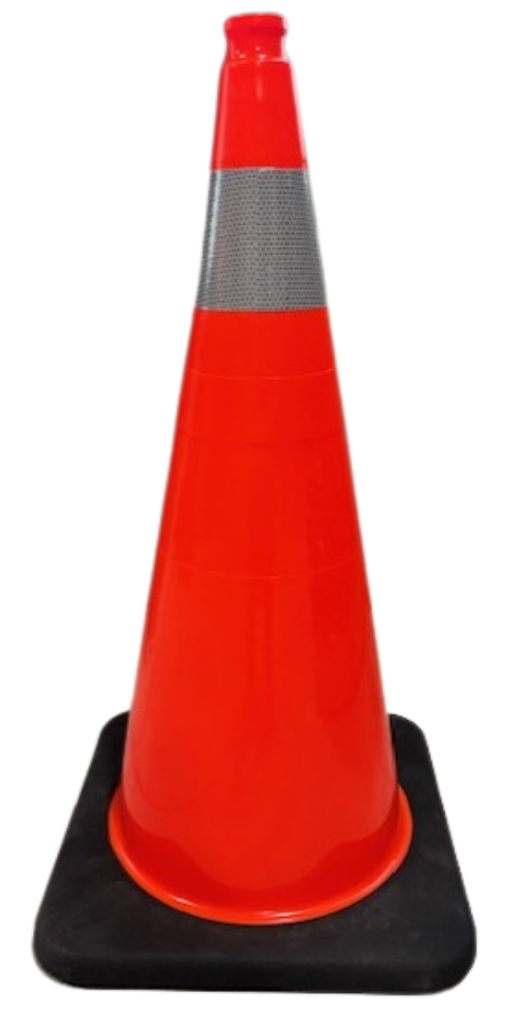 Tuff Grade TGTC-2802 UV Protected Traffic Cone With Reflective Collar, 28 in H, Hi-Viz Orange Cone, 1 Collar