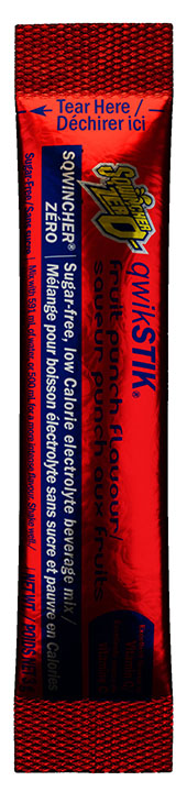 Sqwincher 060102-FP Qwik Stik Zero Sugar Free Sports Drink Mix, 0.11 oz Pack, 50/BAG