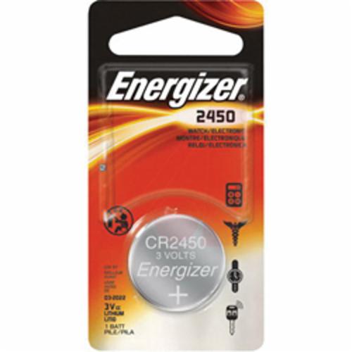 Energizer ECR2450BP Coin Battery, Lithium-Manganese Dioxide, 3 V Nominal, 620 mAh Nominal, 2450 1PK