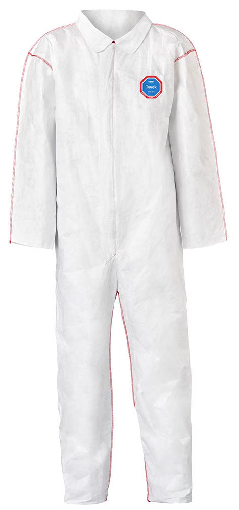 DuPont ST120SWH2X002500 Coverall, 2XL, White, Tyvek 400 SFR, 43-3/4 to 47-1/4 in Chest, 30-5/8 in L Inseam 25/CS