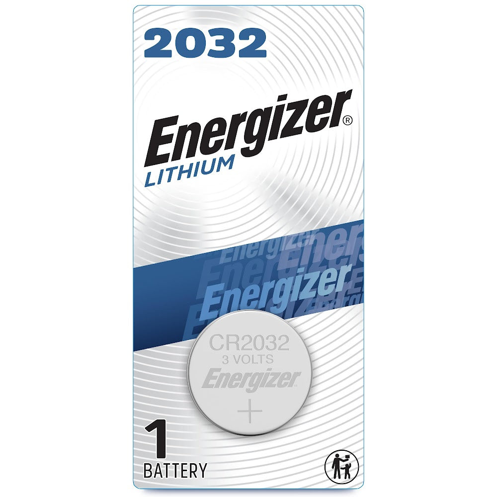 Energizer ECR2032BP Non-Rechargeable Coin Battery, Lithium-Manganese Dioxide, 3 V Nominal, 225 mAh Nominal, 2032 1PK