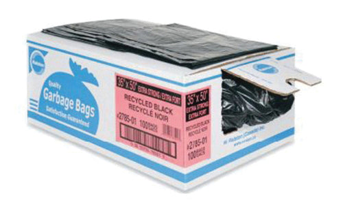 W. Ralston 277701B 2700 Recycled Garbage Bag, Strong, 48 in L x 42 in W, LLDPE/Premium Super Hexene Resin, Black 100/CS