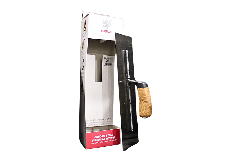 NELA Premium Flat Finishing Trowel with BikoGRIP® Cork Handle 4.5" x 16"