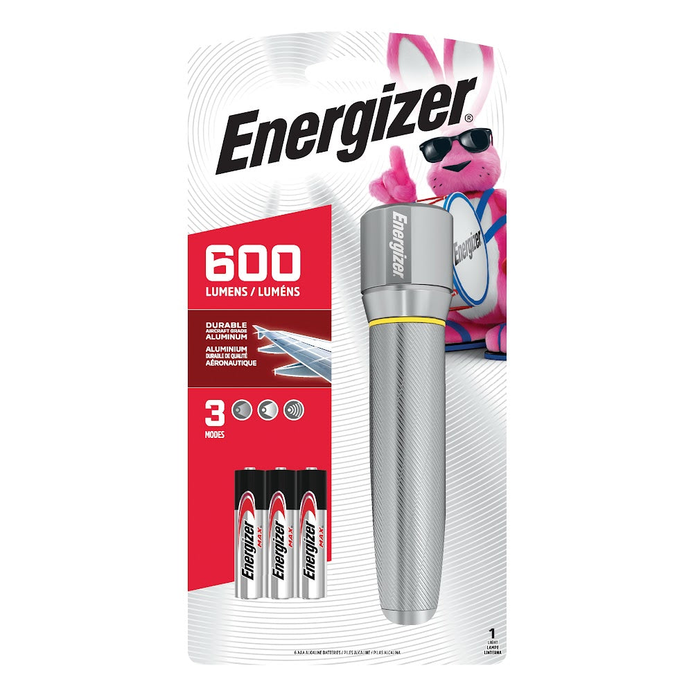 Energizer ENPMHH62 Handheld Vision HD Performance Metal Flashlight With Digital Focus, LED Bulb, Aluminum Housing, 600 Lumens Lumens