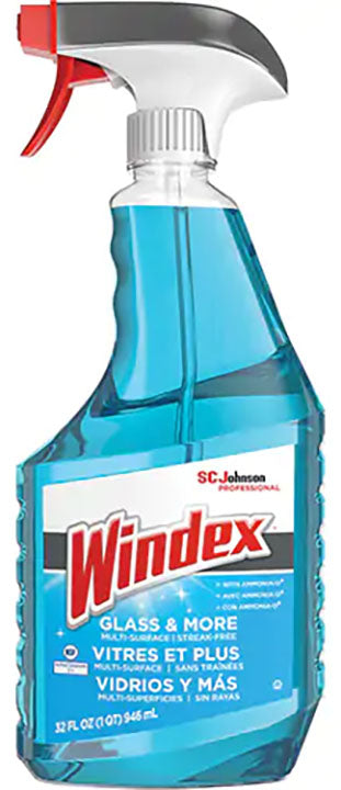 SC Johnson Professional Windex 322338 Glass Cleaner, 32 oz Trigger Spray Bottle, Blue, Spray Form
