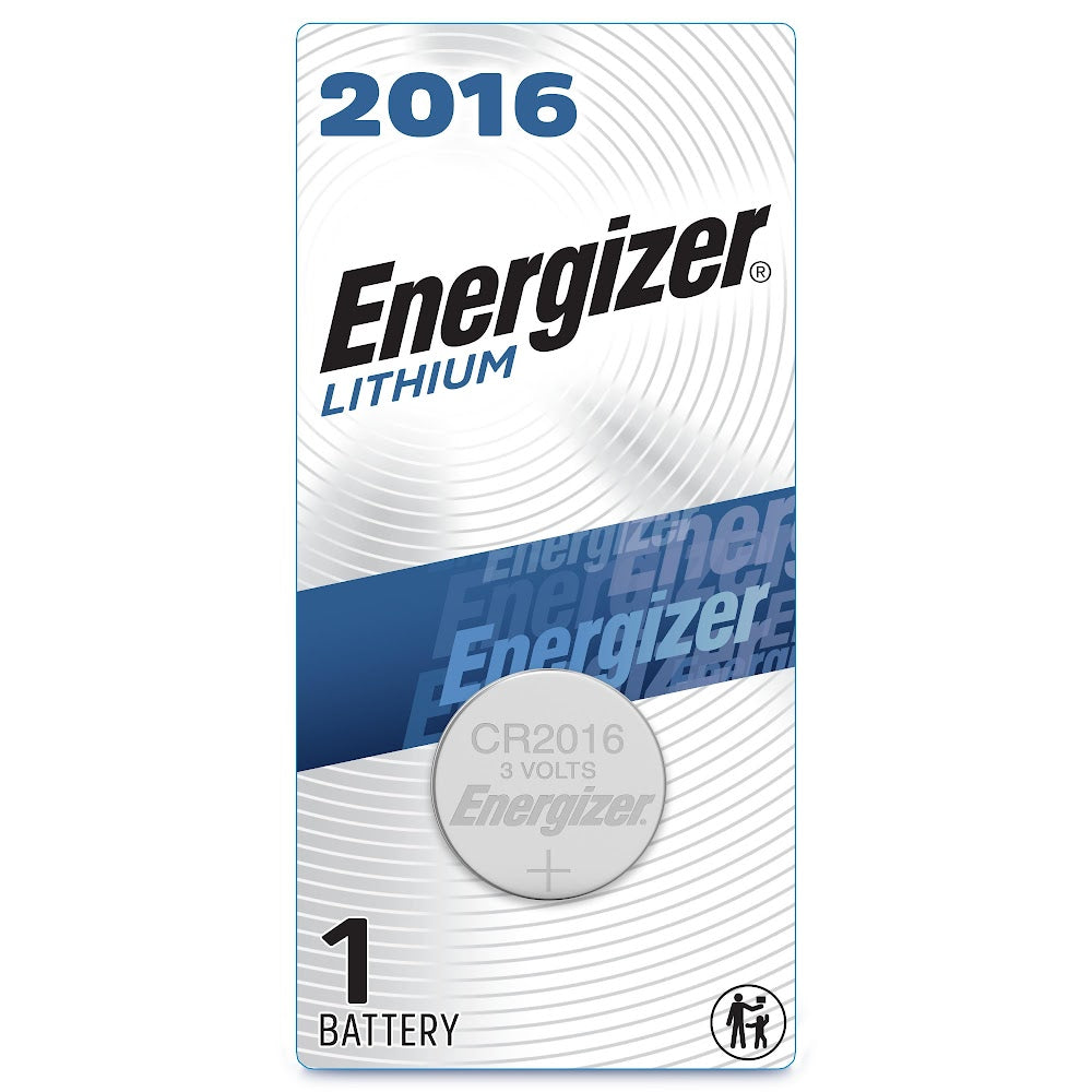 Energizer ECR2016BP Coin Cell Battery, Lithium-Manganese Dioxide, 3 V Nominal, 100 mAh Nominal, 2016 1PK