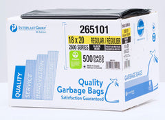 W. Ralston 268501 2600 Recycled Value Plus Garbage Bag, Extra Strong, 50 in L x 35 in W, PCR Resin, Black 100/CS