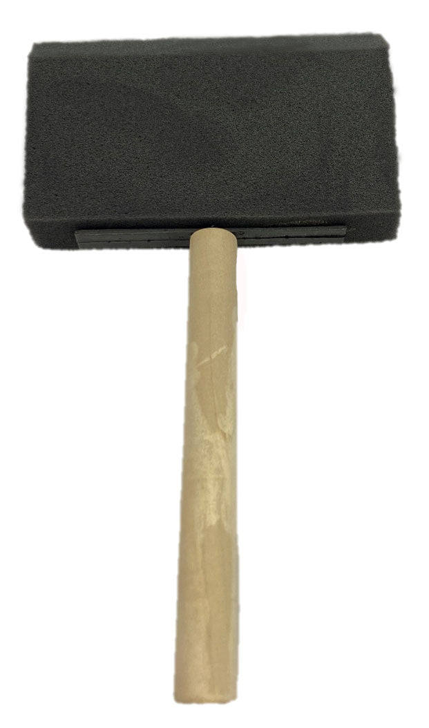 Tuff Grade TGB-04-FOAM High Density Foam Brush, 2-3/4 in L x 4 in W x 1/2 in THK Foam Brush, Wood Handle