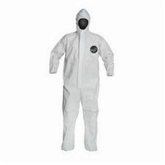 DuPont NB127SWH5X002500 Disposable Coverall With Hood, Elastic Wrist and Ankle, 5XL, White, 10 mil ProShield 50, 54-3/4 to 58-1/4 in Chest, 29-3/4 in L Inseam 25/CS