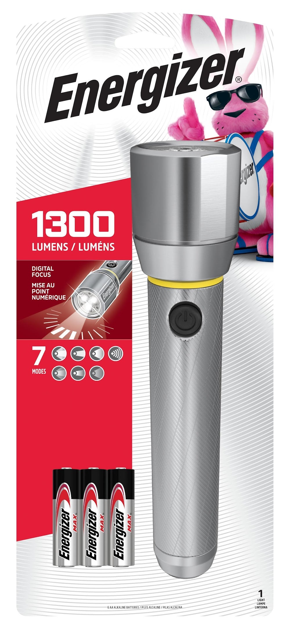 Energizer EPMZH61E Flashlight, LED Bulb, Metal Housing, 1300 Lumens
