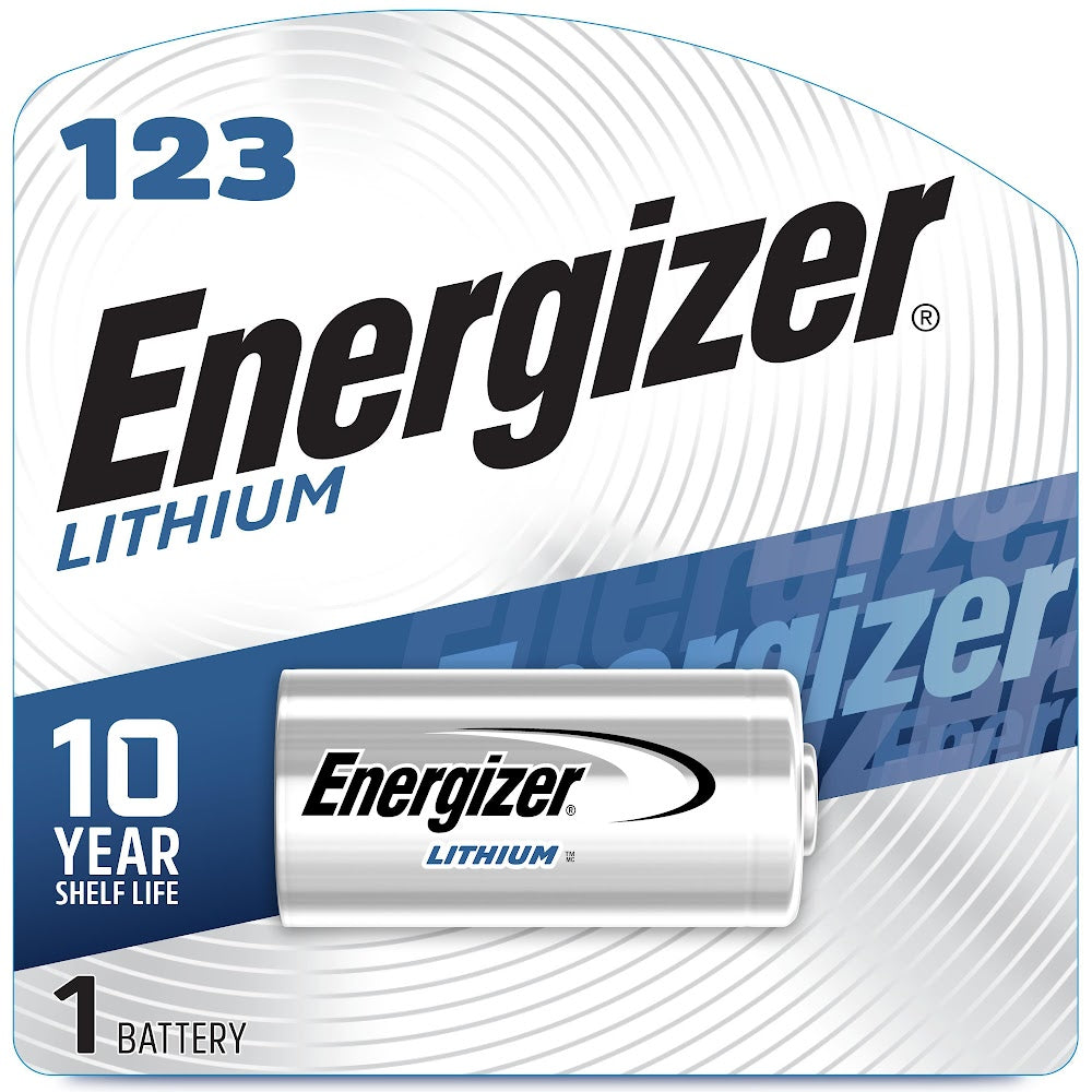 Energizer EL123APBP Non-Rechargeable Battery, Lithium-Manganese Dioxide, 3 V Nominal, 1500 mAh Nominal, 123 1PK