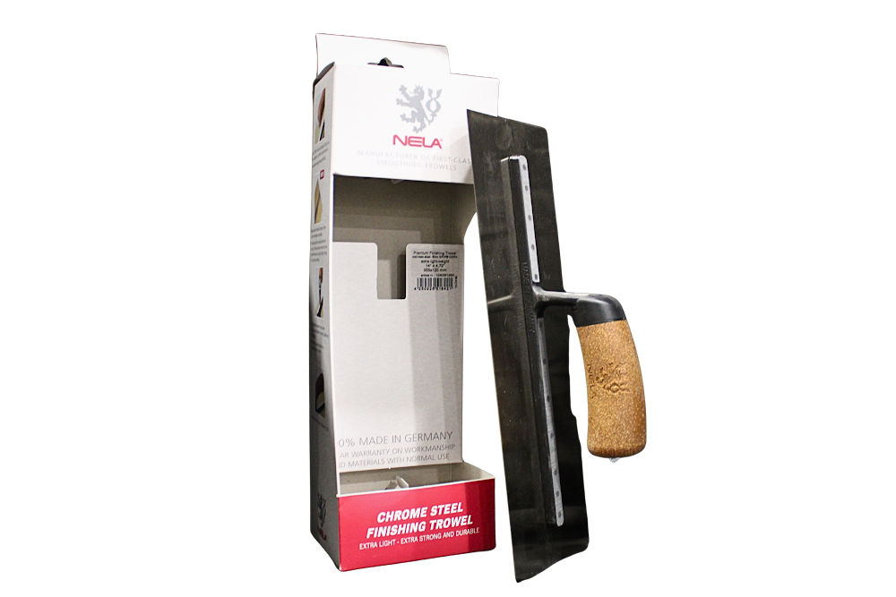 NELA Premium Flat Finishing Trowel with BikoGRIP® Cork Handle 4.75" x 14"