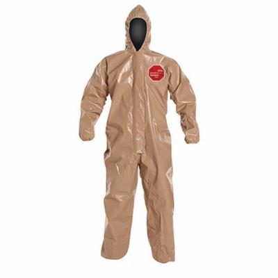 DuPont C3127TTN2X000600 Standard Coverall With Attached Hood, 2XL, Tan, 18 mil Tychem 5000, 45-1/4 to 48-3/4 in Chest, 30 in L Inseam 6/CS
