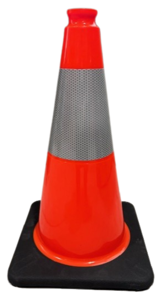 Tuff Grade TGTC-1803 UV Protected Traffic Cone With Reflective Collar, 18 in H, Hi-Viz Orange Cone, 1 Collar