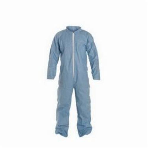 DuPont TM120SBU2X002500 Disposable Flame Resistant Coverall With Collar, 2XL, Blue, Tempro, 44-1/4 to 47-3/4 in Chest, 30-1/2 in L Inseam 25CS